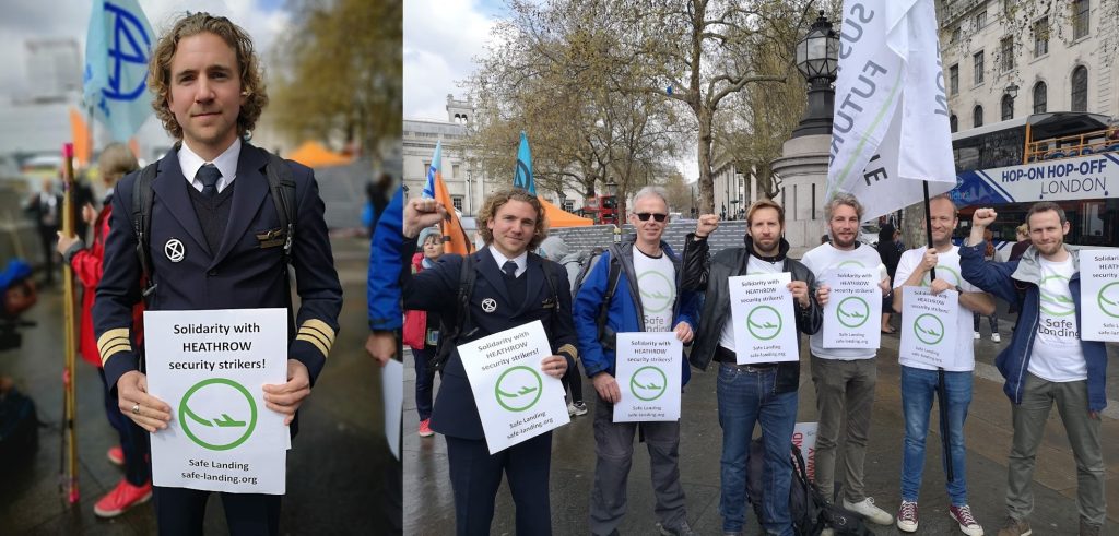 Safe Landing members demonstrate solidarity with striking Heathrow security workers