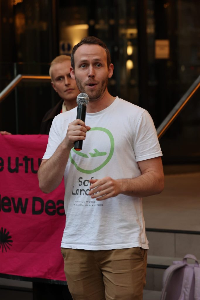 Finlay speaks at GND Rising's Protest