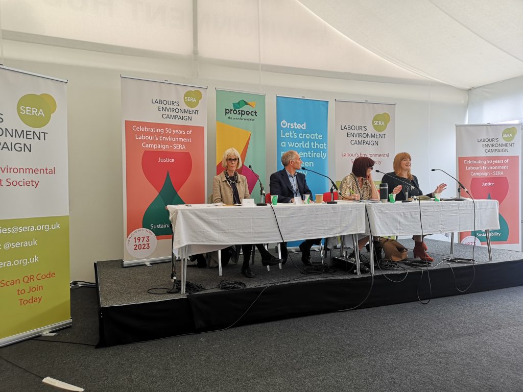 Sue Fearns of Prospect Union, speaks at fringe event organised by 'SERA' on Just Transition of the Energy sector